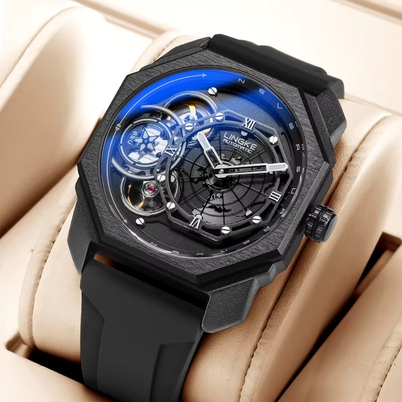 Fashionable Men's Watch Hollowed Out Luminous Tourbillon Fully Automatic Mechanical Movement Mechanical Watches reloj automático