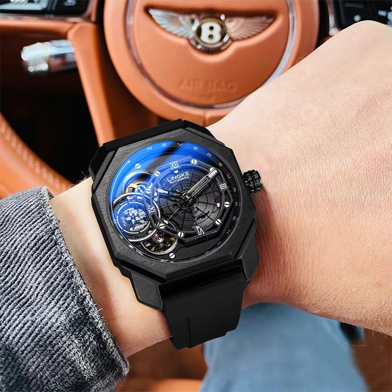 Fashionable Men's Watch Hollowed Out Luminous Tourbillon Fully Automatic Mechanical Movement Mechanical Watches reloj automático