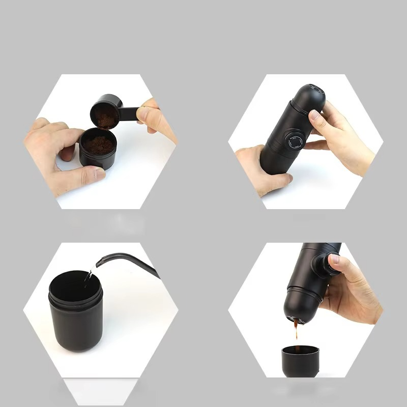 Manual pressurized coffee machine, small and portable handheld espresso machine for household