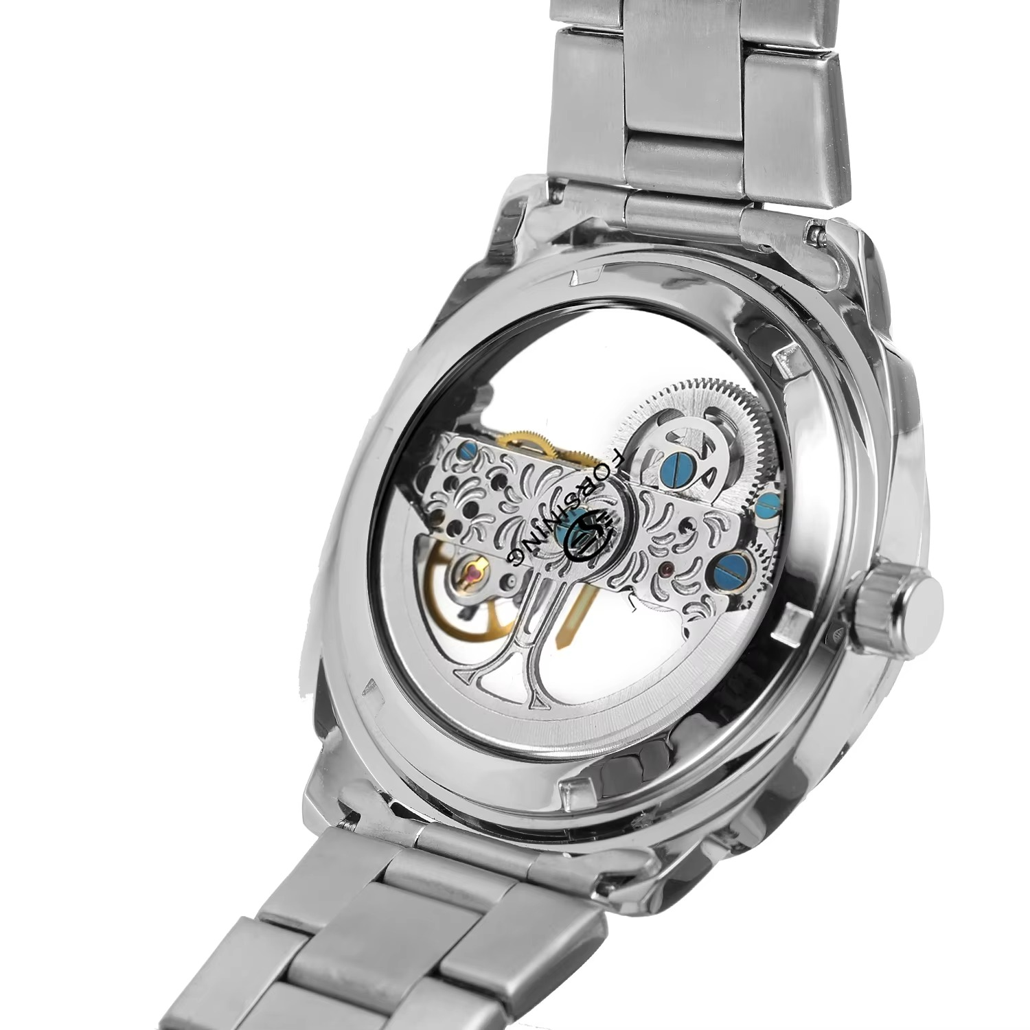 2024Top Brand Luxury Stainless Steel Skeleton Tourbillon Automatic Movement Men Watch Mechanical Waterproof Luminous Wrist Clock