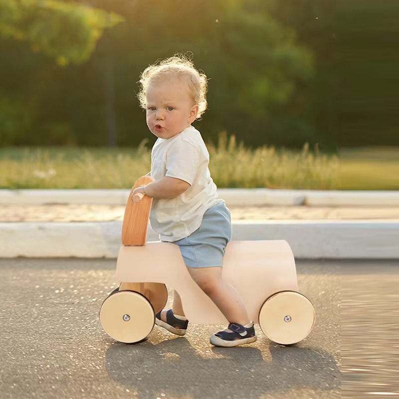 Baby Balance Car 1-3 Years Old Baby Wooden Baby Walkers Indoor Anti-rollover Yoyo Car Boys and Girls Ride On Toys