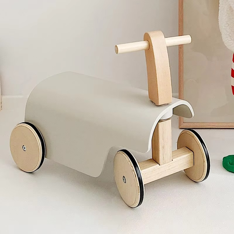 Baby Balance Car 1-3 Years Old Baby Wooden Baby Walkers Indoor Anti-rollover Yoyo Car Boys and Girls Ride On Toys