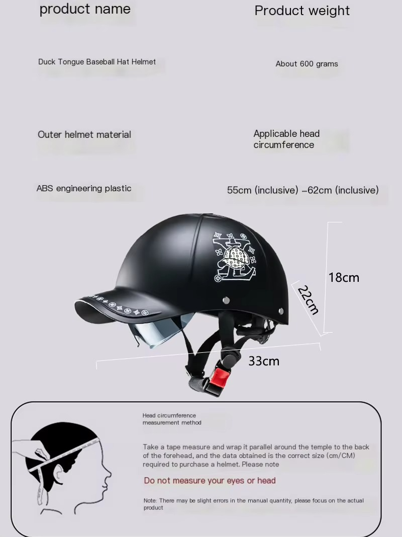 Electric Bike Helmet Motorcycle Helmet Summer Riding Half Helmet Baseball Cap Style for Men and Women 2026