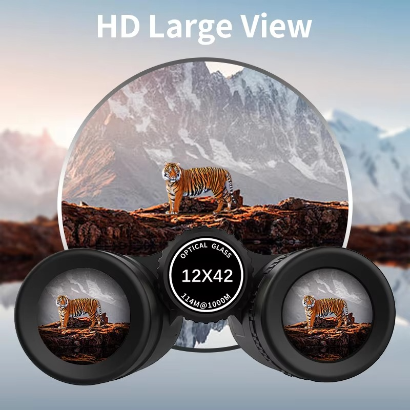 12X42 Binoculars Hunting and Tourism BAK4 Prism FMC HD Professional Powerful Telescope Visible at low light Traveling hunting