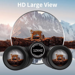 12X42 Binoculars Hunting and Tourism BAK4 Prism FMC HD Professional Powerful Telescope Visible at low light Traveling hunting