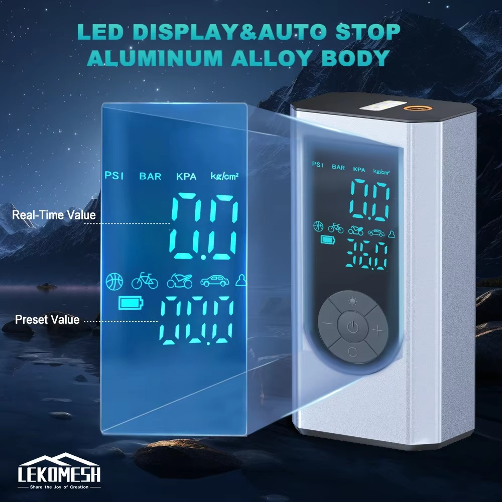 LEKOMESH Portable Car Air Pumps Compressor Pressure Air Pump 12V 150PSI Electric Tire Inflator For Car Tires Motorcycle Balls