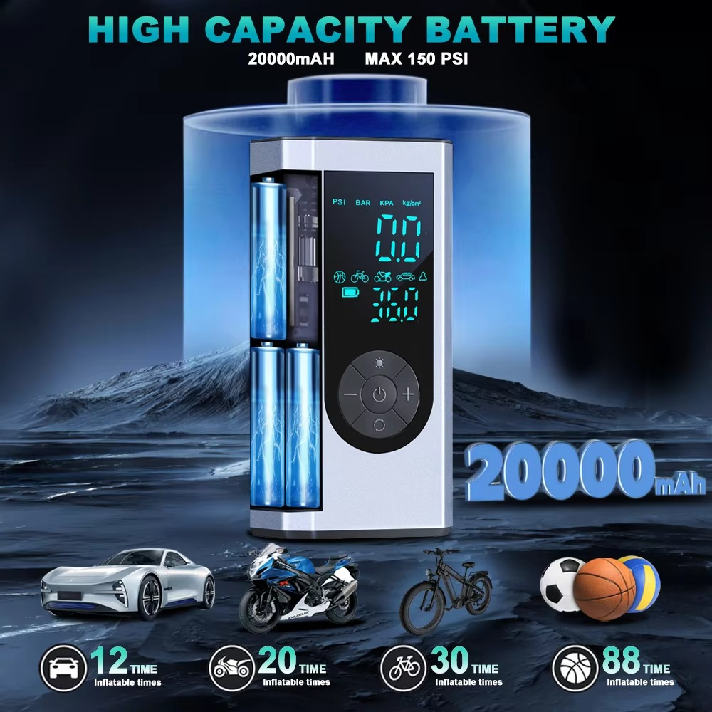 LEKOMESH Portable Car Air Pumps Compressor Pressure Air Pump 12V 150PSI Electric Tire Inflator For Car Tires Motorcycle Balls