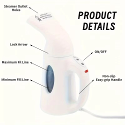 Portable Handheld Garment Steamer 120ml Capacity 700W Auto Shut-Off Steamer for Clothes Removes Wrinkles on Clothes and Fabric