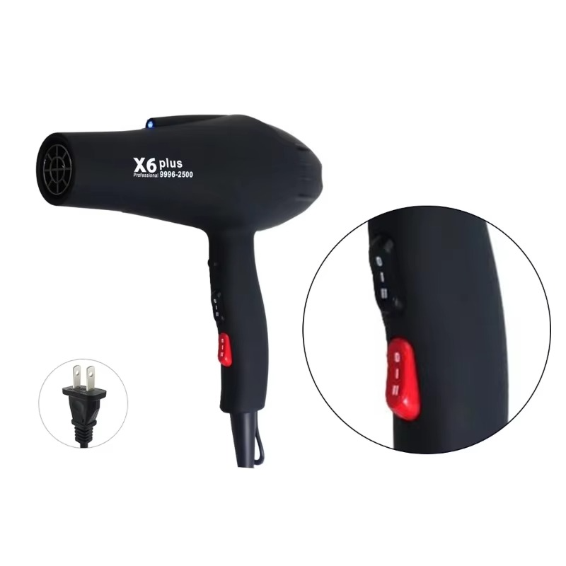 Professional Salon Grade 2500w Low Noise Ionic Heat Hair Dryer with Nozzle Dropshipping