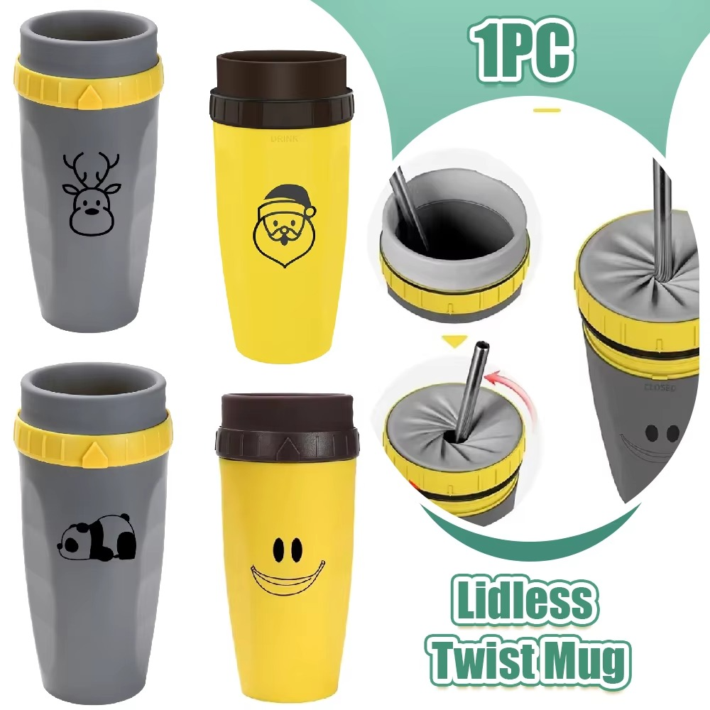 Convenient Drinking Lidless Twist Mug Eco-friendly and Portable Two Modes