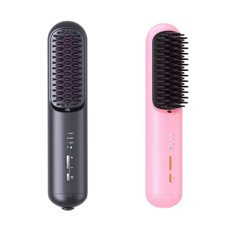 ABXH Rechargeable Hair Straightener Negative Hair Straightener Curly Hair Dual-Purpose Electric Curling Comb