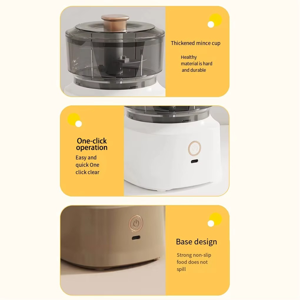 Mini Wireless Electric Garlic Press Dual Purpose Garlic Puree Usb Charging Kitchen Food Shredder Meat Grinder Vegetable Stirring