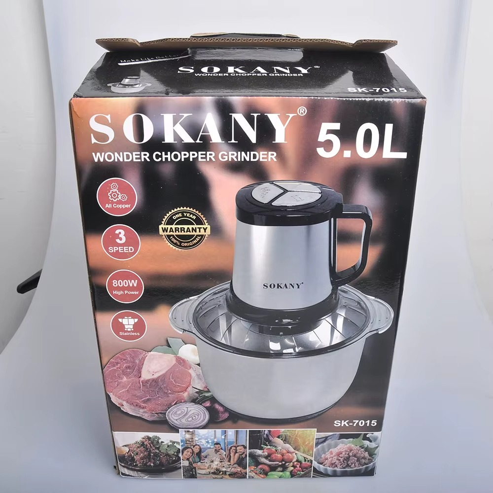 Houselin 5-liters Food Processors, Electric Chopper with Meat Grinder & Veggie Chopper - with Powerful 800W Copper Motor