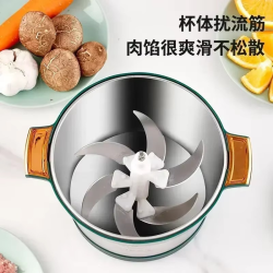 Commercial and household electric meat grinder. Stainless steel. High capacity. Kitchen appliance and food processor.
