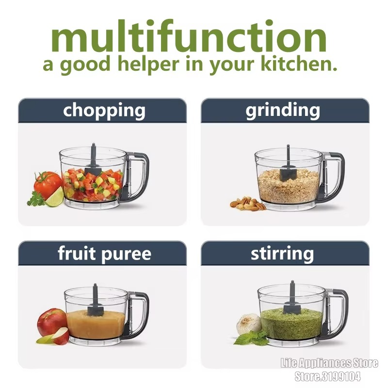 Cuisinart Food Processor 220V Electric Meat Grinder Household Multifunction Garlic Seasoning Crusher BPA Free Chopper ECH-4CN