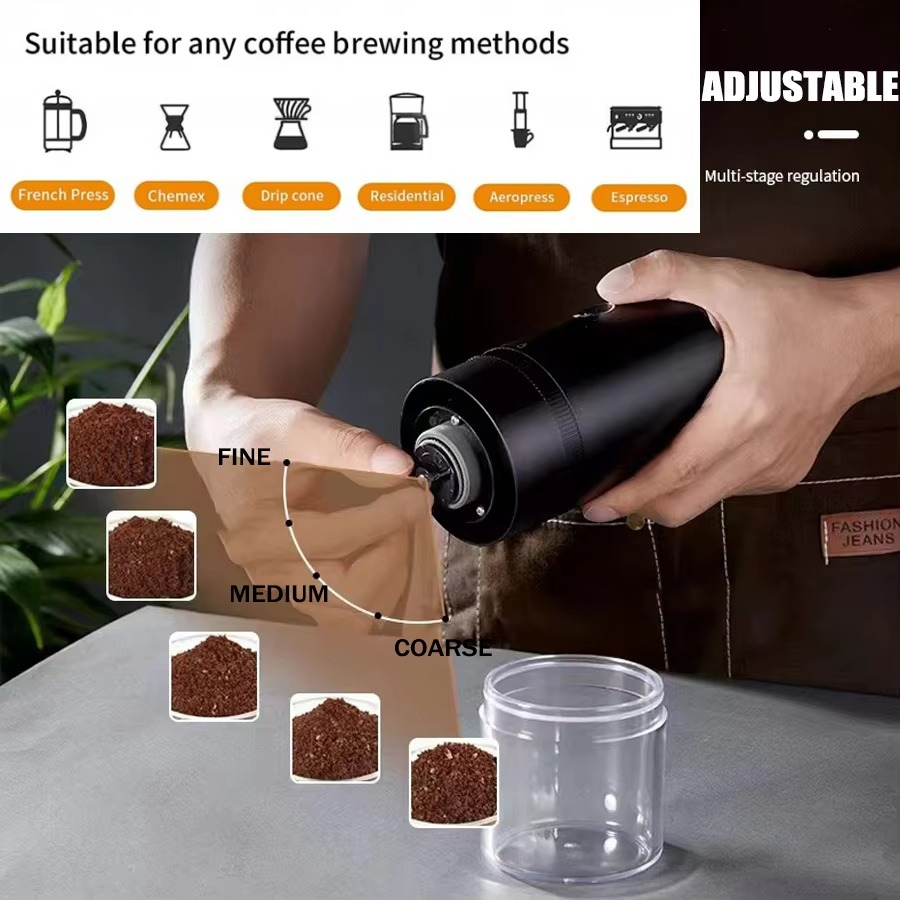 Coffee Portable Electric Coffee Grinder Automatic Type C USB Rechargeable Ceramic Burr Grind