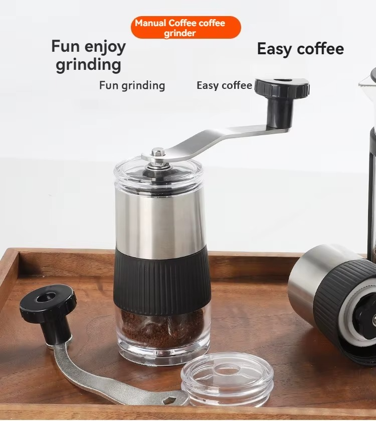 Portable Manual Coffee Grinder - Stainless Steel Hand-Crank Bean Mill For Fresh Ground Coffee Maker Coffee Bar Accessories