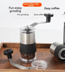 Portable Manual Coffee Grinder - Stainless Steel Hand-Crank Bean Mill For Fresh Ground Coffee Maker Coffee Bar Accessories