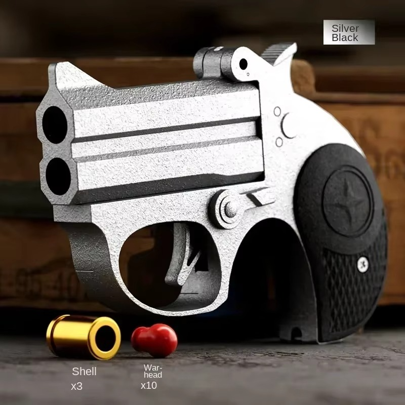 Children Portable Deringer Launcher Mini Manual Soft Bullet Shell Ejection Toy Gun Boy Small Pistol Pocket Model