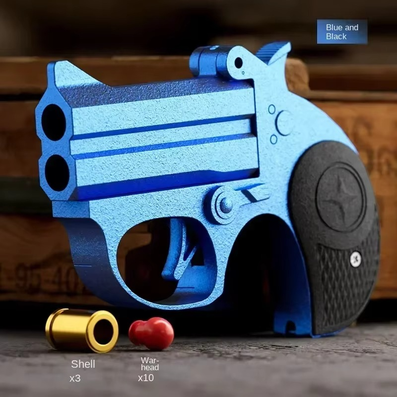 Children Portable Deringer Launcher Mini Manual Soft Bullet Shell Ejection Toy Gun Boy Small Pistol Pocket Model