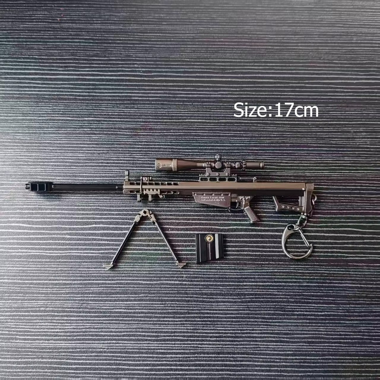 17CM Sniper Rifle Model Alloy Mini Barrett Pistol PUBG Jedi Toy Gun Fidget Toy Desktop Ornament for Boy Adults Chrismas Gift