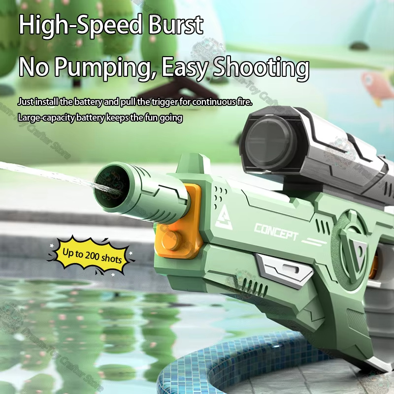Electric Water Gun Automatic Suction Toy Large Capacity Outdoor Beach Soaker Blaster for Kids Summer Splash Play Big Size Gun
