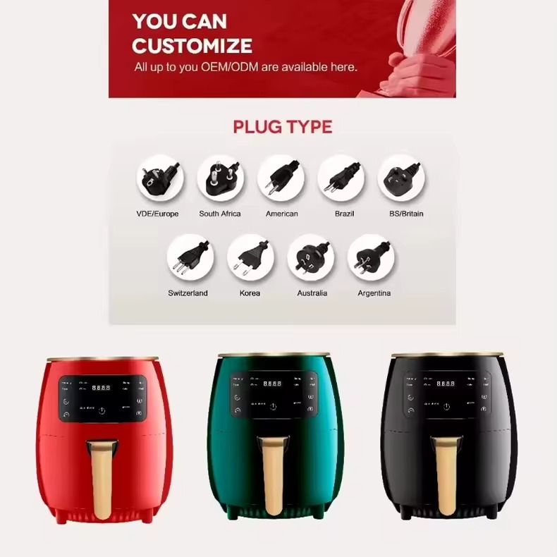 Silver Crest Airfrayer China Home Air Fryer 6L 8L 1400W Fritadeira Airfray Original Freidoras De Aire Digital 6Lt