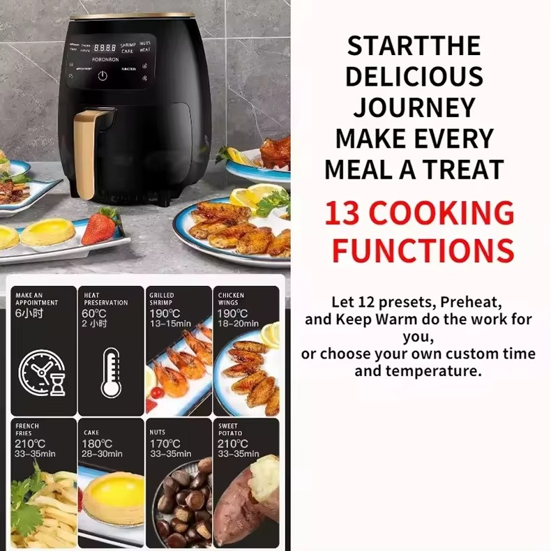 Silver Crest Airfrayer China Home Air Fryer 6L 8L 1400W Fritadeira Airfray Original Freidoras De Aire Digital 6Lt
