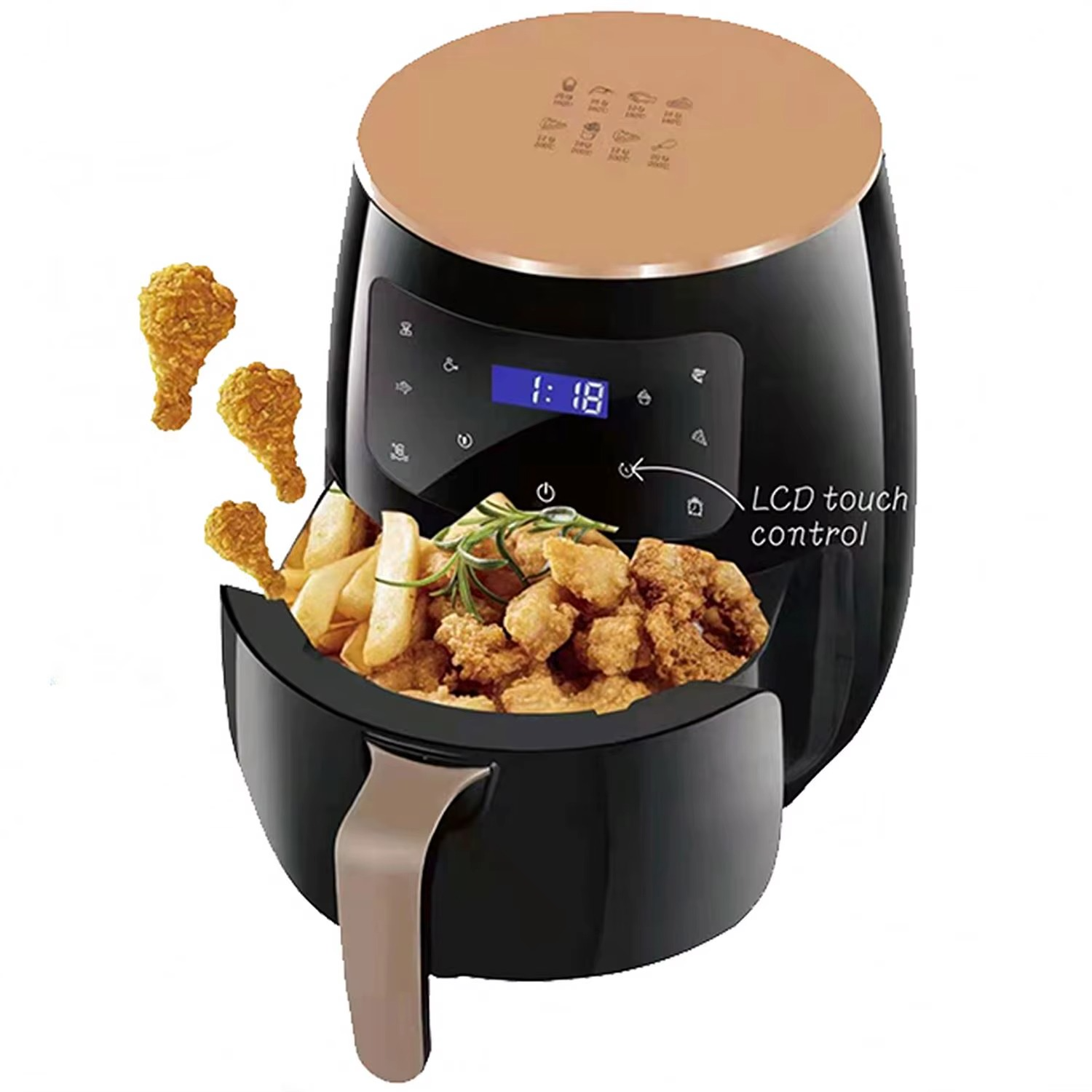 Hot Selling Multi-functional air Oil Fryer 6L Large Capacity Digital Power Intelligent Electric 1400 Watts Home Baking Area