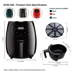 Hot Selling Multi-functional air Oil Fryer 6L Large Capacity Digital Power Intelligent Electric 1400 Watts Home Baking Area