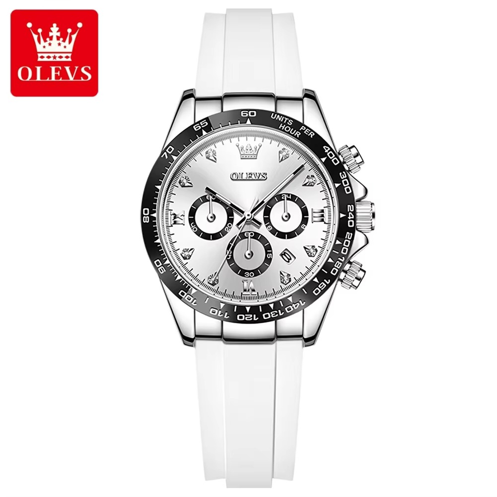 OLEVS 5618 Woman Watch Silicone Strap Luxury Brand Original Quartz Watch for Women Auto Date Waterproof Chronograph Ladies Clock