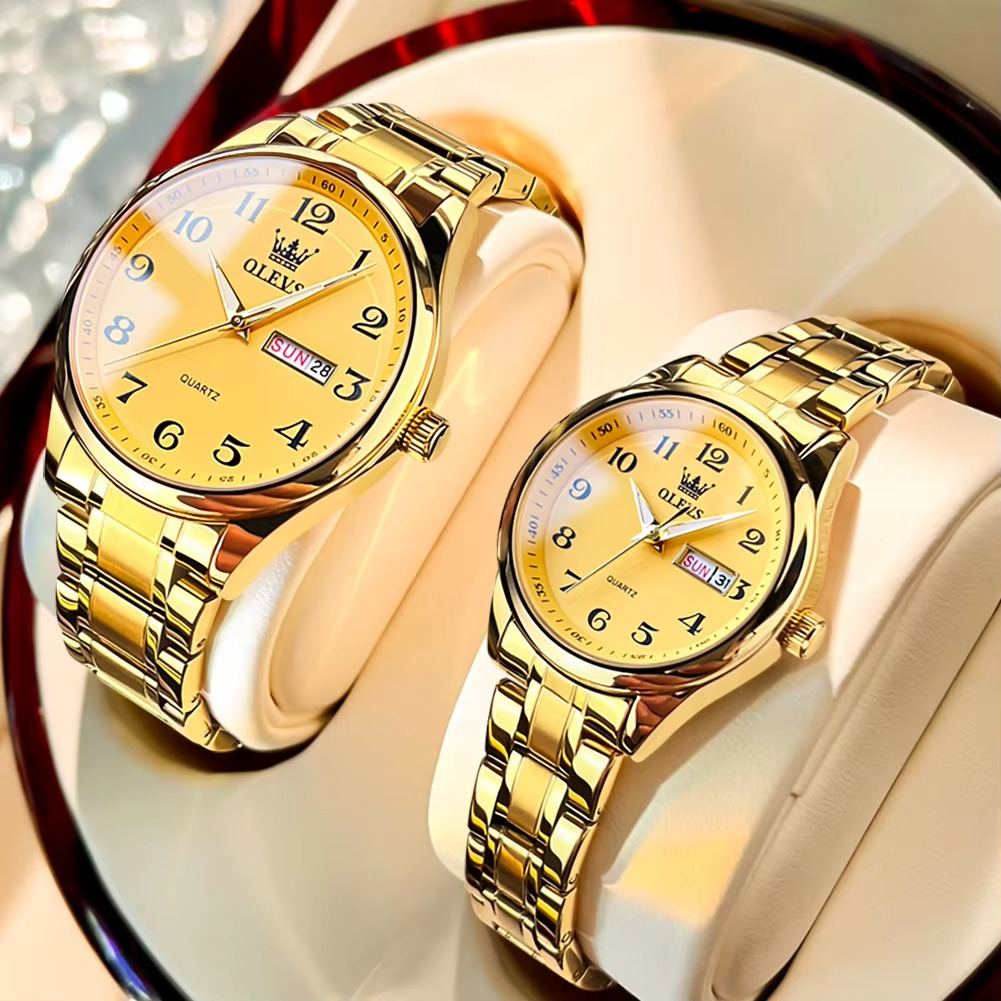 OLEVS 5567 Couple Watches Waterproof Luminous Wristwatch for Lover Date Men‘s and Women's Wristwatch Simple Fashio