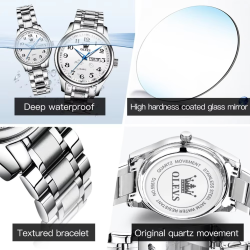 OLEVS 5567 Couple Watches Waterproof Luminous Wristwatch for Lover Date Men‘s and Women's Wristwatch Simple Fashio