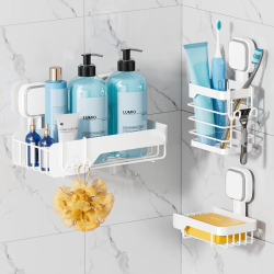 TAILI Bathroom Storage Rack No Drill Shelves Wall Mount Corner Shelf Shower Holder For Shampoo Organizer Bathroom Accessories