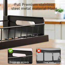 2-Tiers Under Sink Organizer Storage with Sliding Drawer Multi-purpose Shelf Organizer for Kitchen Bathroom