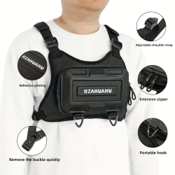Hard Shell Multifunctional Functional Tactical Chest Bag, Men's Chest Bag, Motorcycle Vest Bag, Workwear Cycling Bag, Street Fashion Vest Bag, Motorcycle Chest Bag