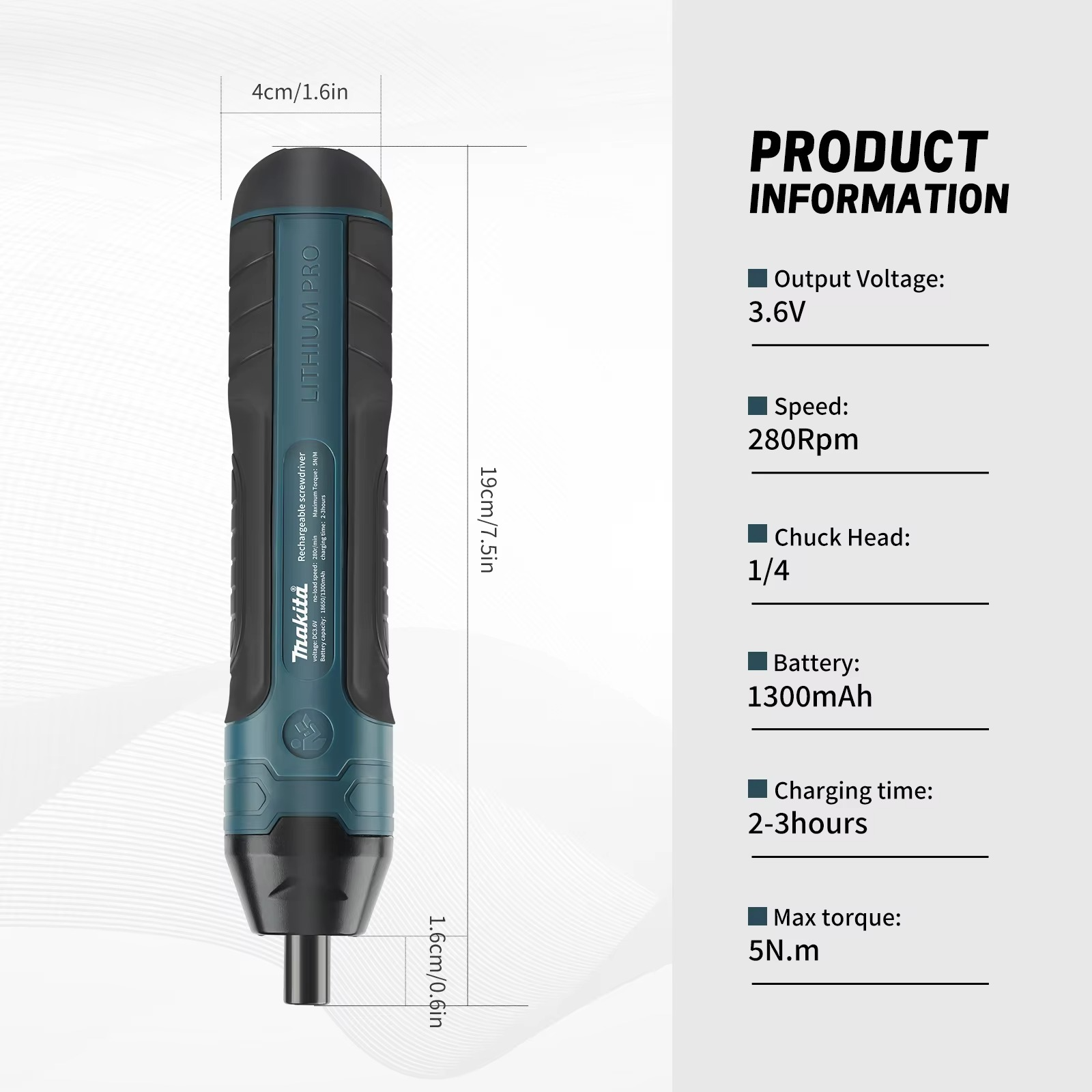 Cordless Electric Screwdriver 1300mah Rechargeable Adjustment Power Drill Multi-function Disassembly Torque Repair Tools