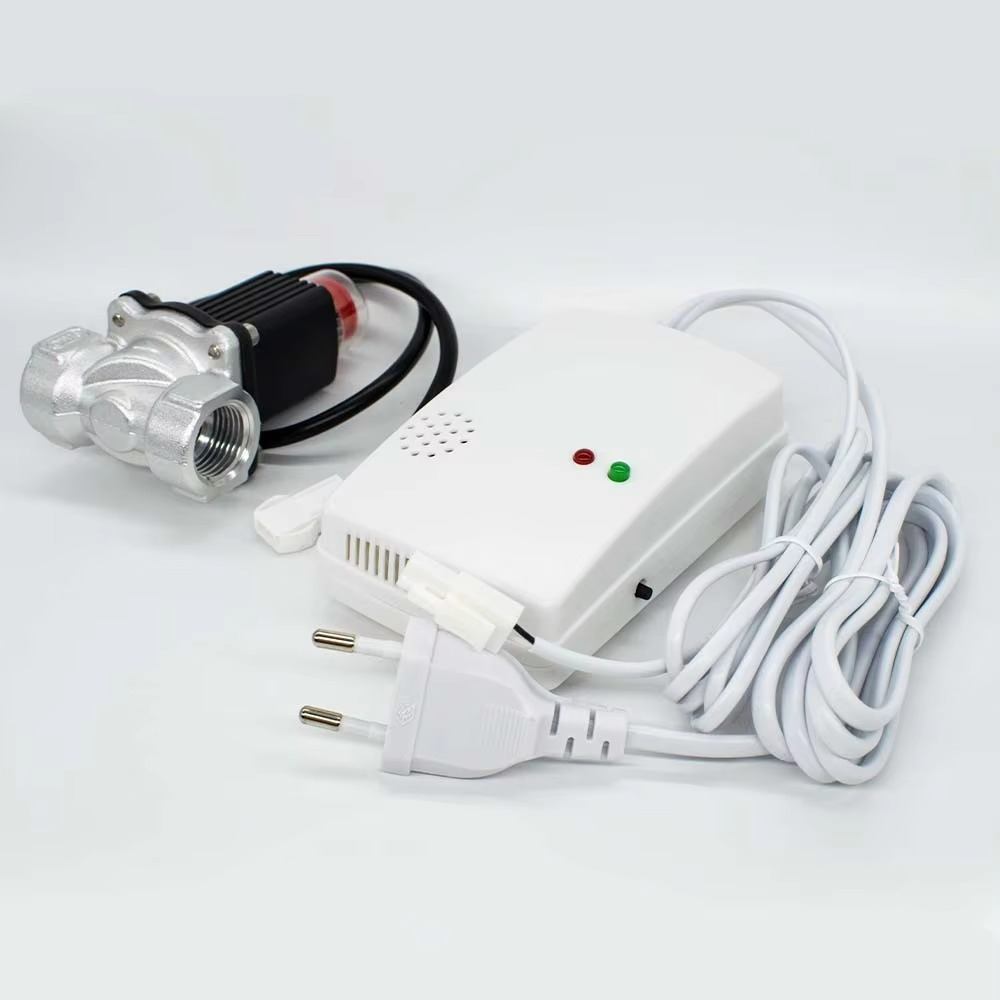 Natural Gas Detector Propane Gas Detector Gas Leak Alarm With Solenoid Valve Pipeline Automatic Shut Off For Leakage Detector