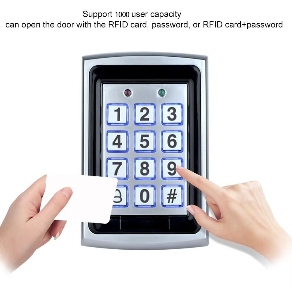 OBO Metal Rfid Keypad Access Control Reader Access Controller Board Support 1000 Users 125KHz Electric Digital Password Lock