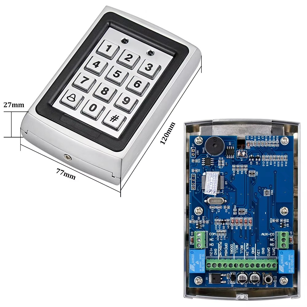 OBO Metal Rfid Keypad Access Control Reader Access Controller Board Support 1000 Users 125KHz Electric Digital Password Lock