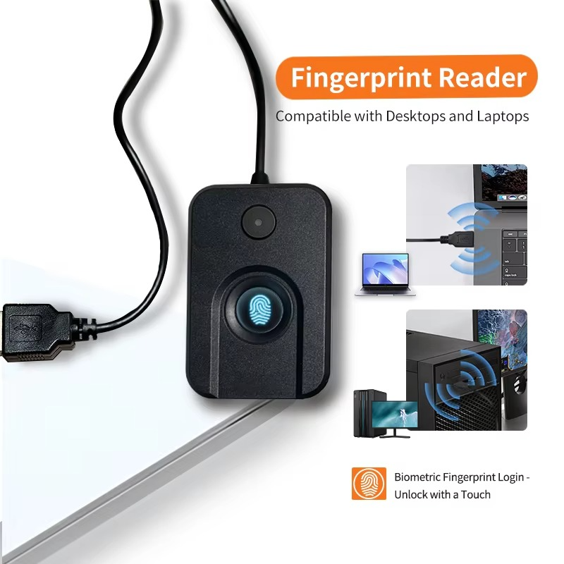 New Windows 10 11 Hello Biometric Fingerprint Login USB Reader Scanner Module Device Biometrics Security Key Safe Account Logi