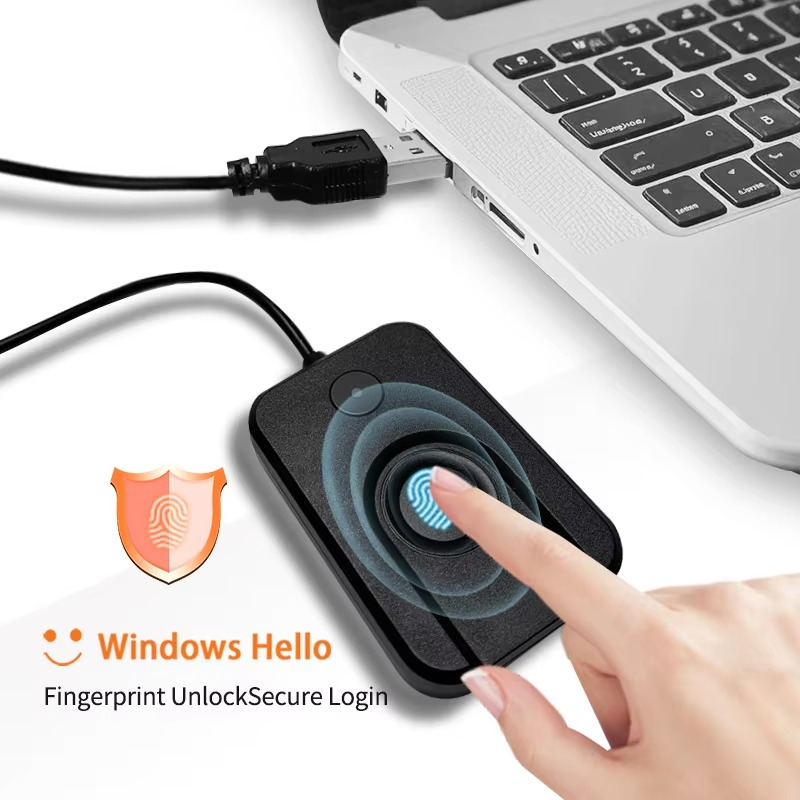 New Windows 10 11 Hello Biometric Fingerprint Login USB Reader Scanner Module Device Biometrics Security Key Safe Account Logi