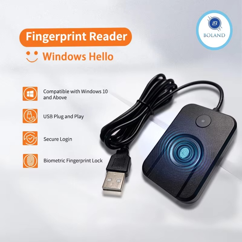 New Windows 10 11 Hello Biometric Fingerprint Login USB Reader Scanner Module Device Biometrics Security Key Safe Account Logi