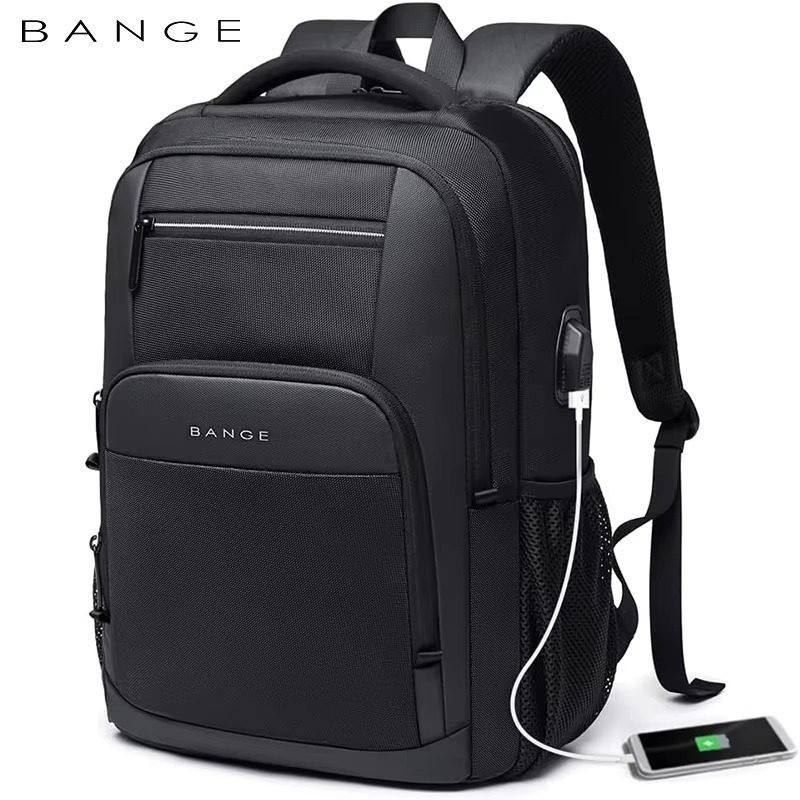 BANGE Travel Waterproof Backpack with USB Charging Port Fit 15.6 Inch Laptop Backpacks for Men and Women, Teenager School Bags IN 3 COLOUR