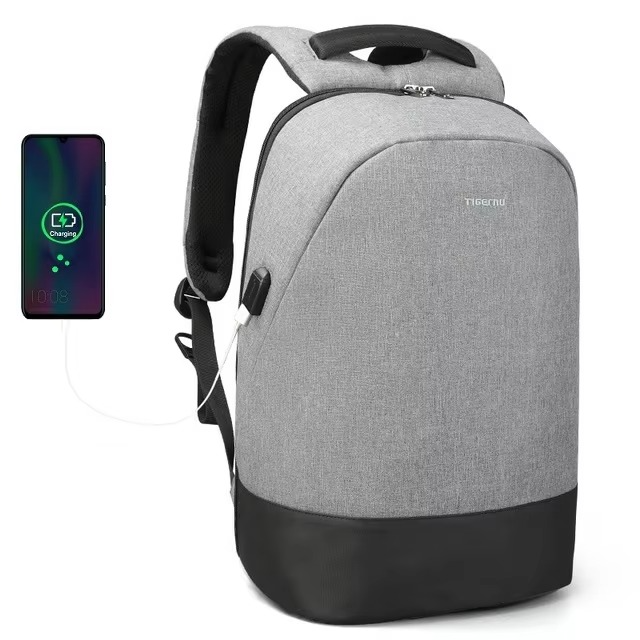 Tigernu Light Weight Travel Male Mochila School Backpack With USB Charging Port Men Fashion 15.6inch Laptop Backpack Male Travel