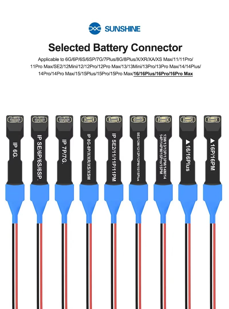 Sunshine SS-905K Battery-free Design Power Boot Control Silicone Line For iPhone 6-16 Pro Max Phones Power Supply Test Cable