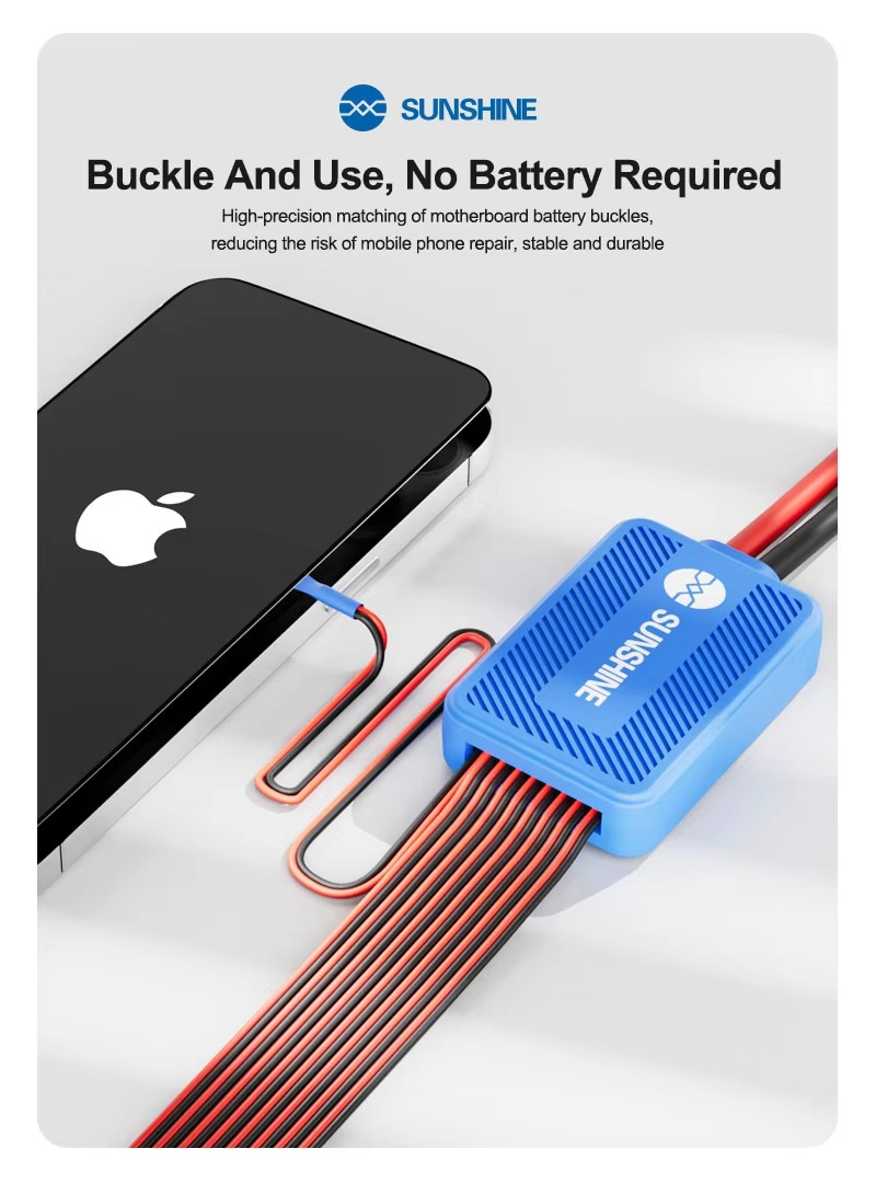 Sunshine SS-905K Battery-free Design Power Boot Control Silicone Line For iPhone 6-16 Pro Max Phones Power Supply Test Cable