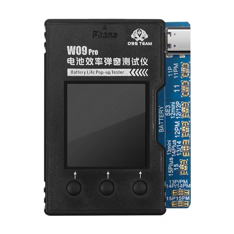 OSS W09 Pro V3 Battery Life Pop-up Tester for iPhone11-15PM Detection Modify Battery Efficiency 100% Cycle Health Data Tool