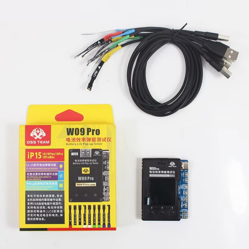 OSS W09 Pro V3 Battery Life Pop-up Tester for iPhone11-15PM Detection Modify Battery Efficiency 100% Cycle Health Data Tool