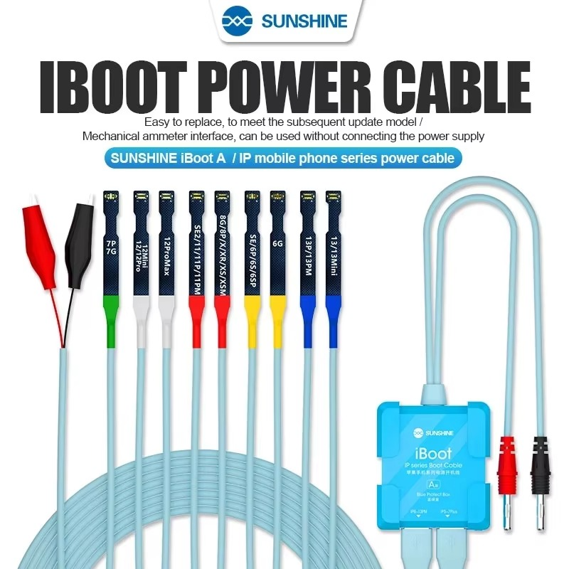 SUNSHINE IBoot IP Mobile Phone Power Cable for IP 6G-13PM Intelligent Anti-burn Power-on Power Cord Battery Boot Function USB